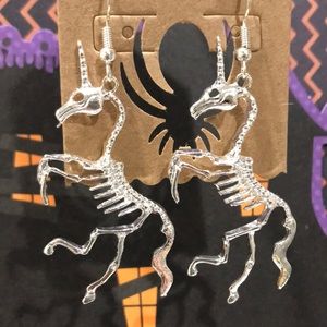 Unicorn Skeleton Earrings